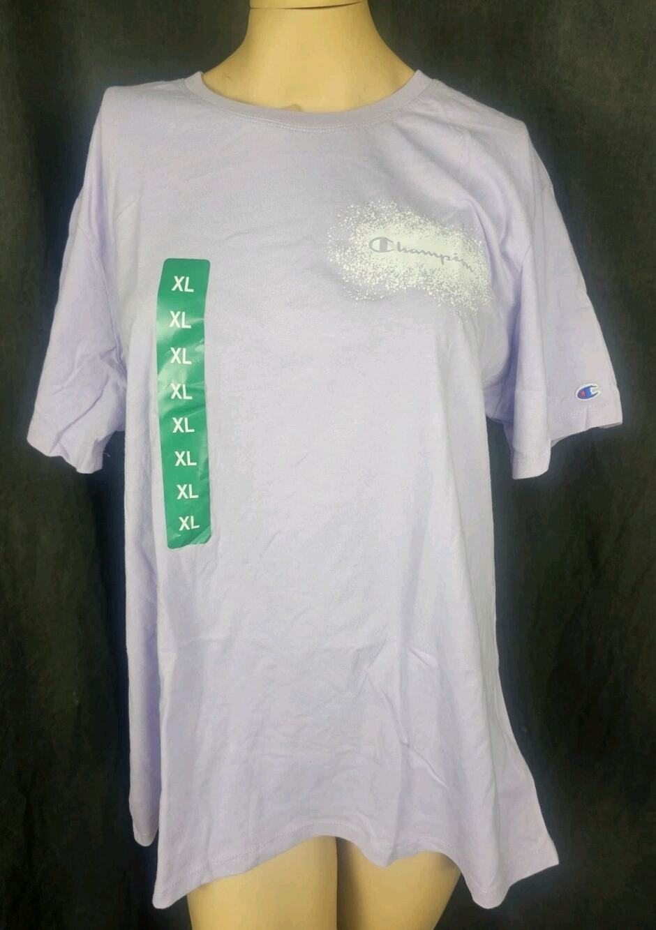 Champion Ladies Graphic Tee Shirt Crew Neck Short Sleeve Logo Cotton XL New